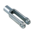 Aztec Lifting Hardware Yoke End, 1020 Carbon Steel, Zinc Clear Trivalent, 5/16" Thrd Sz, 2-1/4 in Overall Lg YK56-24-ZP